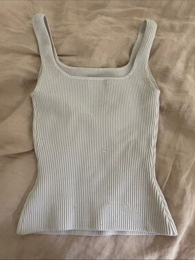 Aritzia White Square-Neck Tank Top